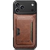 Mizivn for iPhone 17 Pro Max Wallet Case with MagSafe, Military Drop Protection, 2 in 1 Magnetic Detachable Card Holder RFID Blocking Flip Leather Kickstand Case for Men Women, 6.9 Inch Brown
