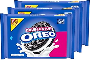 OREO Double Stuf Chocolate Sandwich Cookies, Family Size, 3 Packs