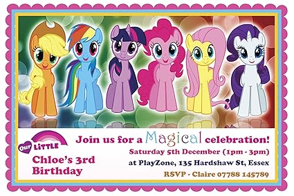 My Little Pony Birthday Party Inviti E Buste Confezione Da