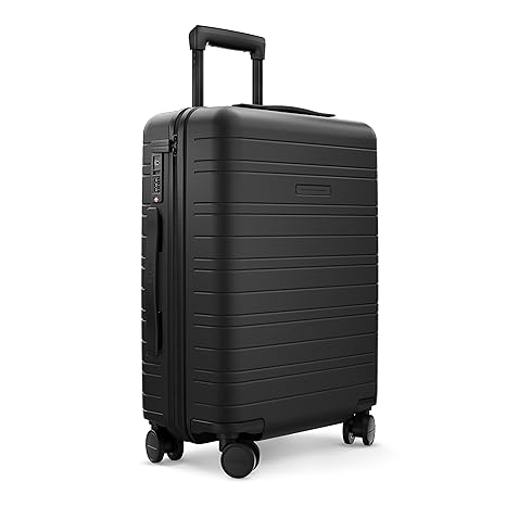HORIZN STUDIOS H5 Handgepäck | Kabinen Trolley Koffer | Hartschale 55 cm, 35 L, mit 4 Rollen und TSA Schloss, Schwarz (All Bl