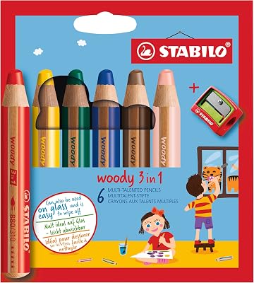 - Buntstift, Wasserfarbe & Wachsmalkreide - woody 3 in 1