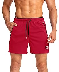 Men's Running Shorts with Zipper Pockets Quick Dry
