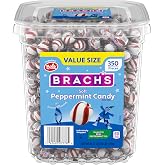 Brach's Sweet Stripes Soft Peppermint Candy, Individually Wrapped, 350 Ct | Melt-away soft peppermint mints, red &amp; white, real peppermint oil, individually wrapped, party, candy dish