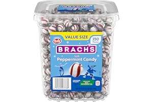 Brach's Bobs Sweet Stripes Soft Peppermint Candy, Individually Wrapped Pieces, 3.9 lb Tub (350 Count)