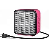 �鶹�� Basics Ceramic Space Heater, Mini Heater for Office Desk, Portable Tent Heater (Indoor Use), 500 W, With Tip-Over Prot