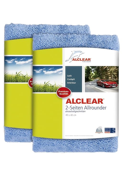 ALCLEAR Poliertücher 2-Seiten-Allrounder für Auto Motorrad & Poliermaschine, Detailing Mikrofaser Poliertuch Set, 2er Set, sa