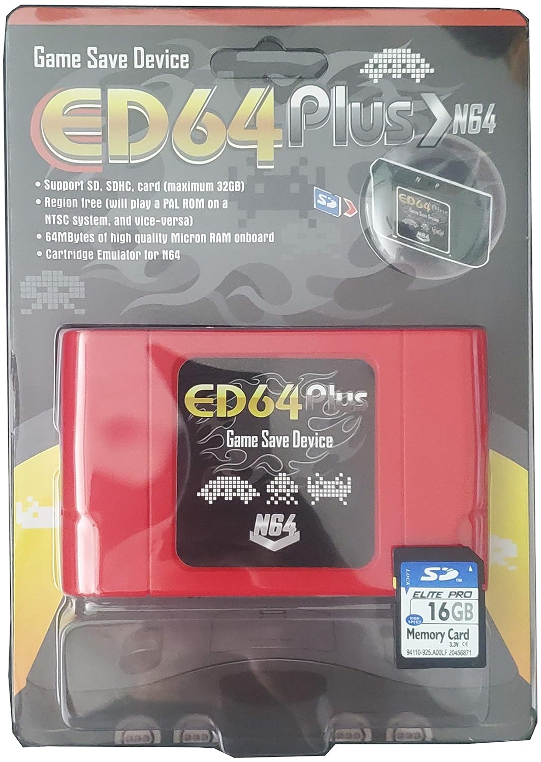 EXIGENT ED64 N64 SUPER 340 Cartridge Retro for Nintendo 64 + 16gb SDcard NEW: Video Games
