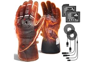 IRON JIA'S Heated Motorcycle Gloves, 7.6V 3000mAh Rechargeable Battery, Waterproof Touchscreen Winter Gloves with Smart Temperature Control, Dual-Power System (Battery & Direct USB)