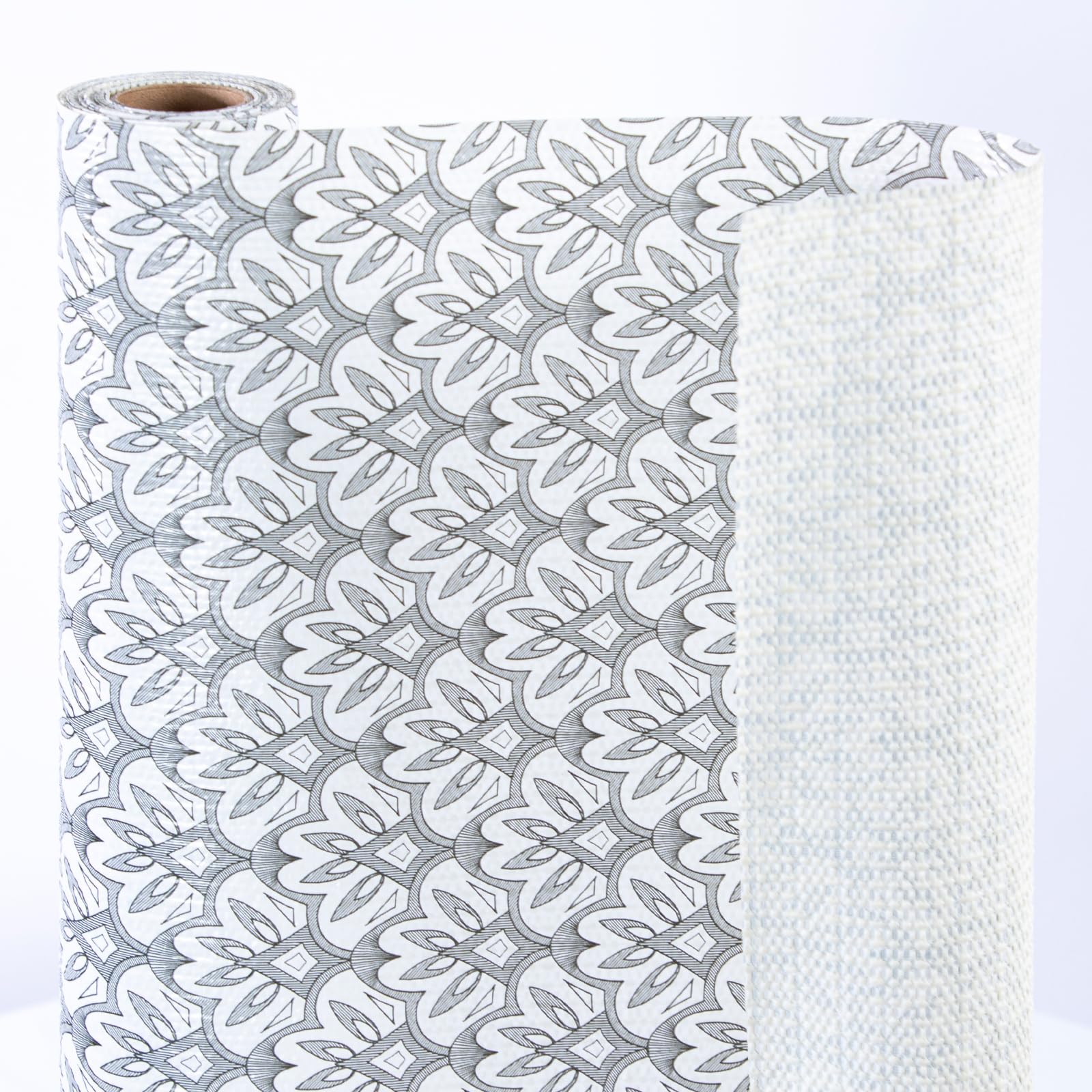 RAY STAR 12X120 Inch Shelf Liner for Kitchen Cabinets, Non-Adhesive Cabinet Liner Washable, PVC Drawer Liner for Dresser Non-Slip Bathroom (Black Floral)(4 Roll) Image