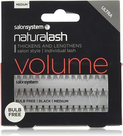 Salon System Individual Bulb Free Ultra Black Medium Flare Lashes