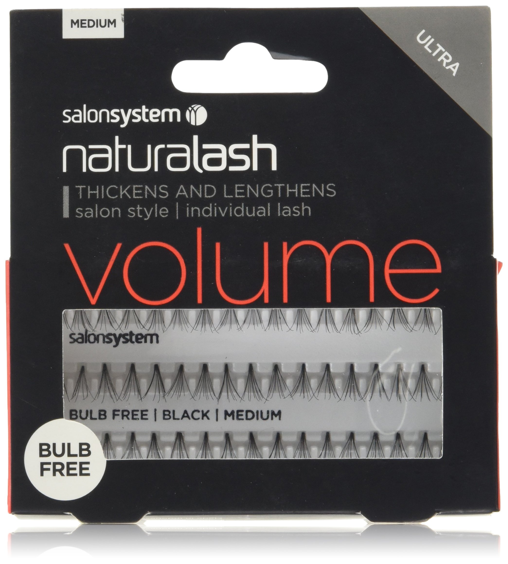 Salon System Individual Bulb Free Ultra Black Medium Flare Lashes