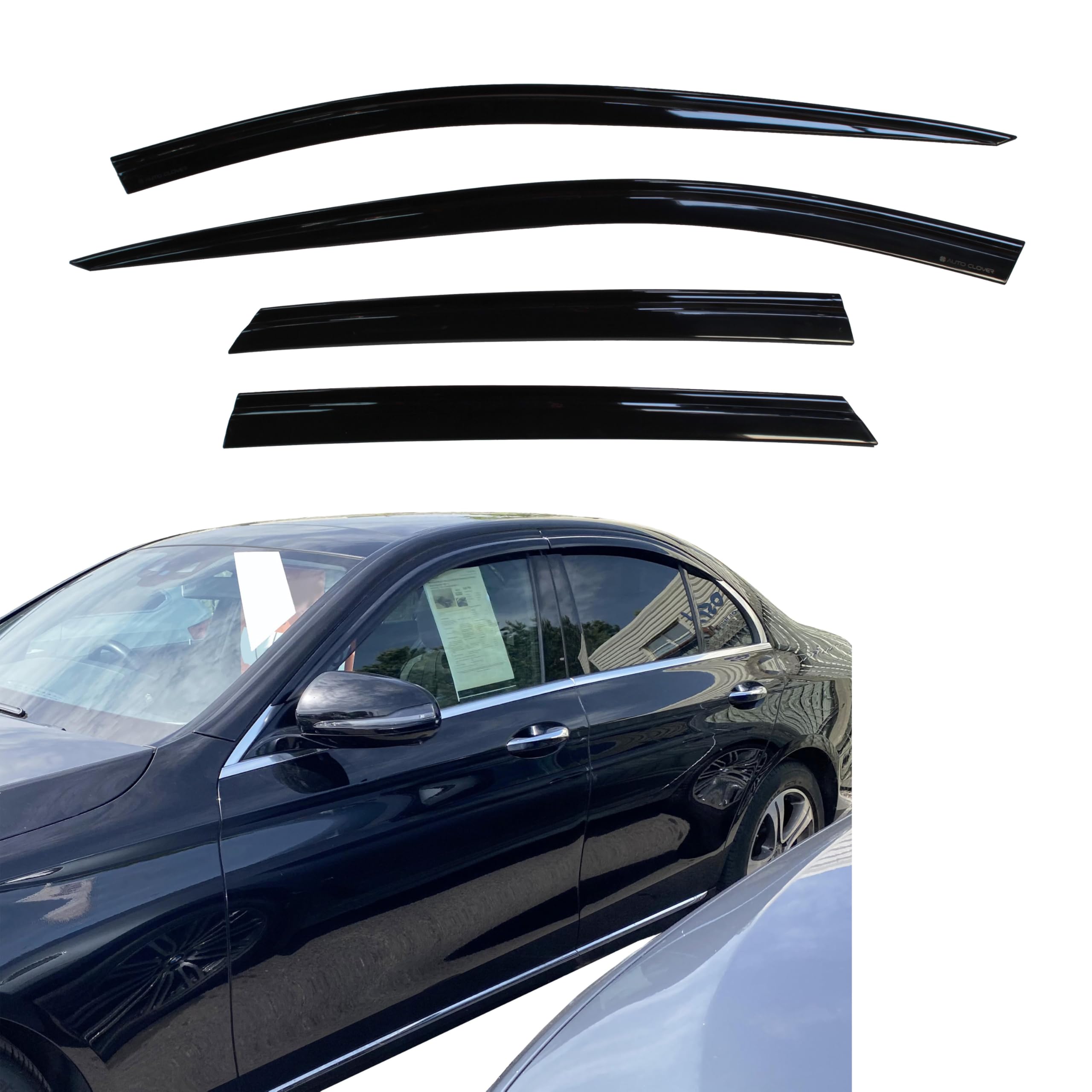 AUTO CLOVER Wind Deflectors Set for Mercedes E Class W213 Saloon 2016+ (4 pieces)