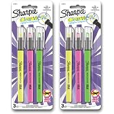 Sharpie Highlighter, Clear View Stick Highlighter with See-Through Chisel Tip, Assorted Colors, 6 Count