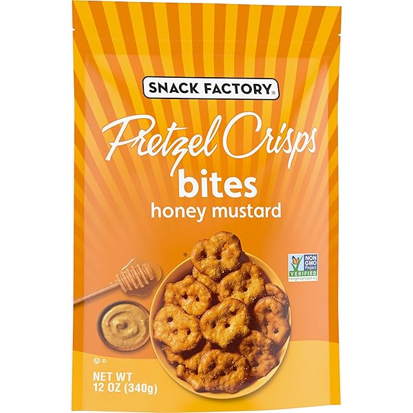 SNACK FACTORY PRETZEL CRISPS BITES, HONEY MUSTARD PRETZELS, 12 OZ