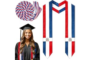 JaGely Country Flag Graduation Stole Sash Honor Cords Class of 2026 First Generation Grad Stole for International Students