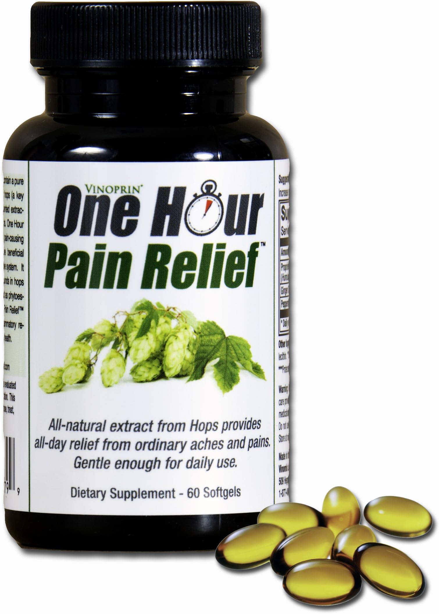 Vinoprin One Hour Pain Relief Supplement - 60 Softgels