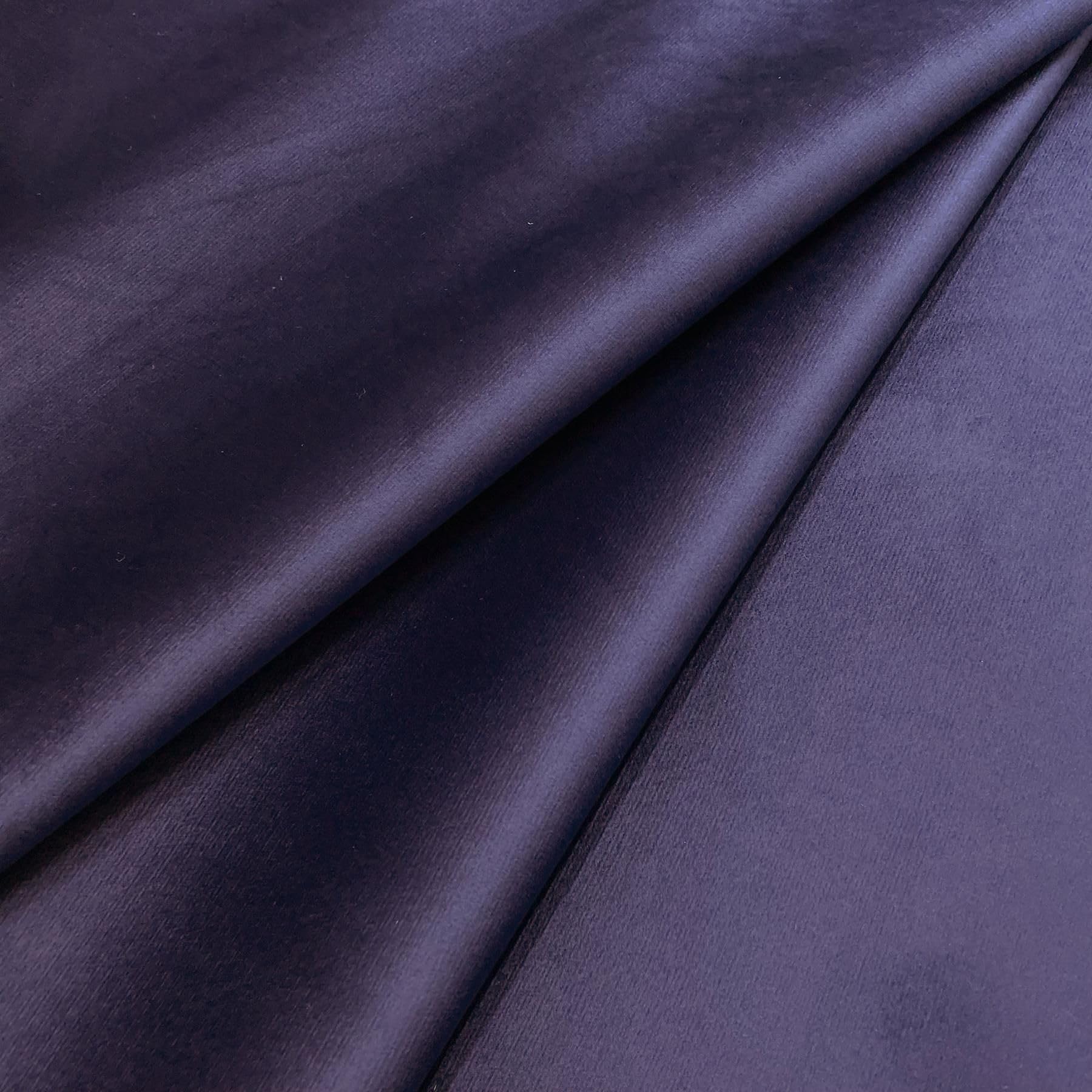Regents Lux Soft Touch Plain Velvet Fire Retardant Plush Low Velour Cushion Sofa Upholstery Fabric Sold by The Metre - Aubergine Purple - 2 Metres