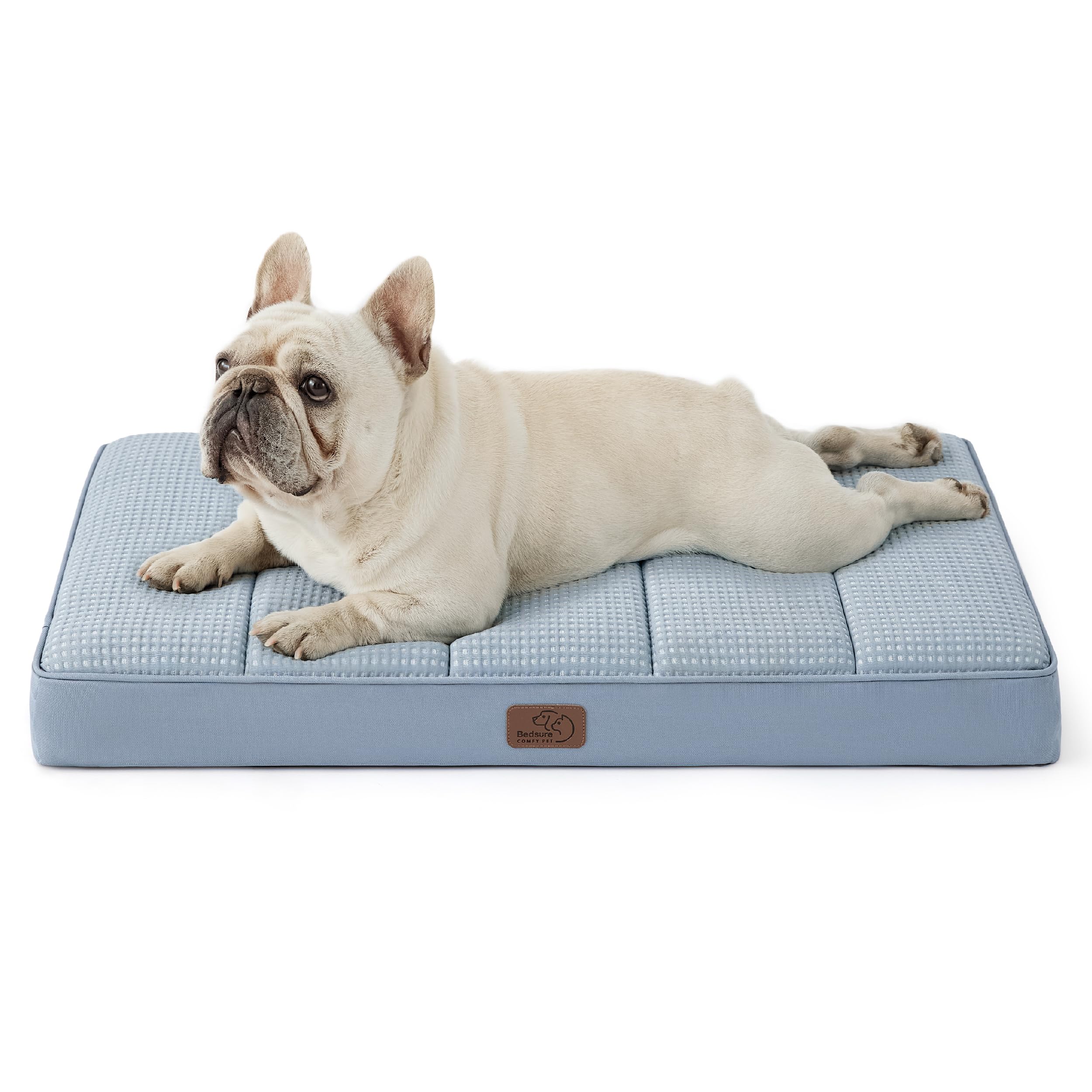 Photo 1 of Bedsure Cooling Dog Bed for Small Dogs - Orthopedic Flat Puppy Beds with Removable Washable Cover, Egg Crate Foam Pet Mat, Suitable for Pet Up to 20 lbs
