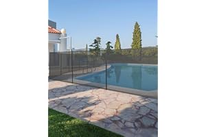 GARVEELIFE GraveeLife 4 ft x 12 ft Fence for Inground and Above Ground Pool, Mesh Pool Safety Fence with Stainless Steel Feet Outdoor Swimming Backyard Garden Pool Fencing, Black