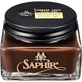 SAPHIR Medaille d'Or Pommadier Cream 75ml &ndash; Natural Cream Leather Shoe Polish, Leather Conditioner for Boots, Handbags - Brown