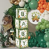 thumbnail image 2 of Dinosaur Decor, Baby Shower Backdrop, Little Dinosaur On The Way, Boy 2 of 13
