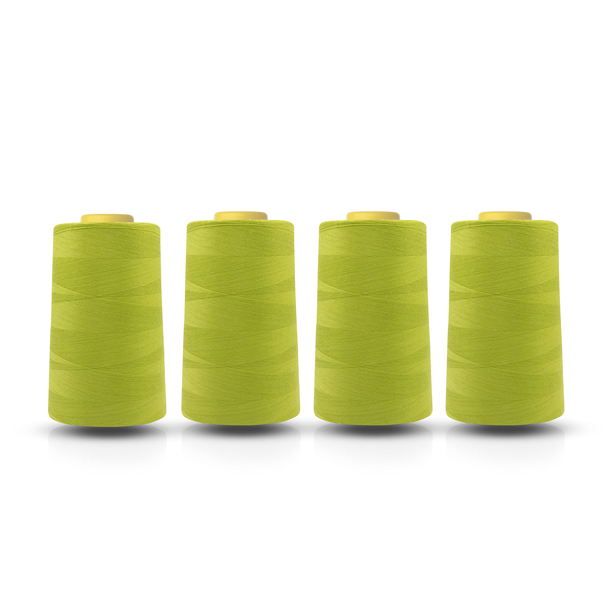 Realm Overlocking Sewing Machine Polyester Thread x Four 5000 Yards Cones White Black Natural Navy Red Grey (Lime) — image 1