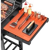 Silicone Grill Mat for Blackstone Griddle Accessories, 8-Slot Tool Mat | Heat Resistant Spatula Rest with Drip Pad, Protects Side Shelves for BBQ Griddles, Outdoor Kitchens, Gifts for Men