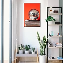 Vintage 70s Disco Ball Wall Art Posters Trendy Red