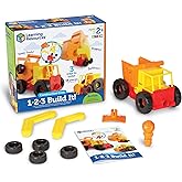 Learning Resources 1-2-3 Build It Construction Crew Toy - Fine Motor and Critical Skills, Dump Truck, Toddler Excavator, Bulldozer, Digger and Excavator Toys, Imaginative Play, Birthday Gift for Kids