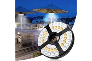 ELOCUPWE Patio Umbrella Lights, Rechargeable Umbrella Light 48 LED Lights 3 Modes Cordless Umbrella Pole Light for Patio Umbrellas, Camping Tents and Other Outdoor Use