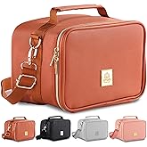 Umami Adult Lunch Box for Women/Men, Premium Vegan Leather Small Insulated Bag, Perfect Capacity, Reusable & Easy to Clean Office Lunch Bag for Women/Men, Cute & Practical Cooler Tote, Elegant Brown