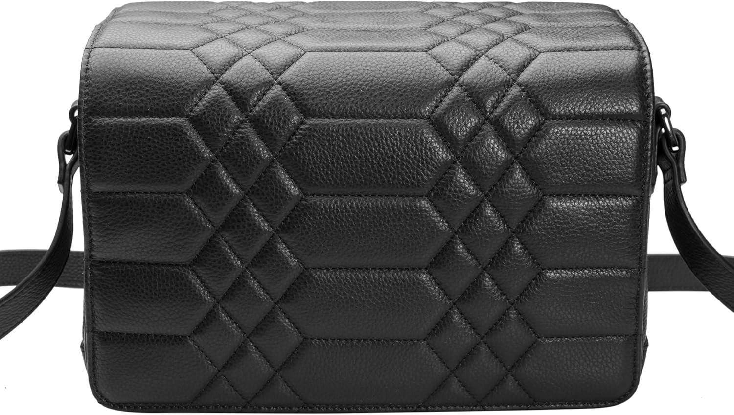 black quilted camera bag
