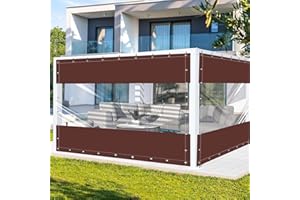FoundGo 8'H x 15'W Vinyl Curtains for Patio 19oz, Outdoor Clear Vinyl Patio Enclosure,Heavy Duty Clear Tarp Waterproof Vinyl Tarps with Grommets for Pergola, Balcony,Porch,Gazebos，-4℉ Cold Resistant