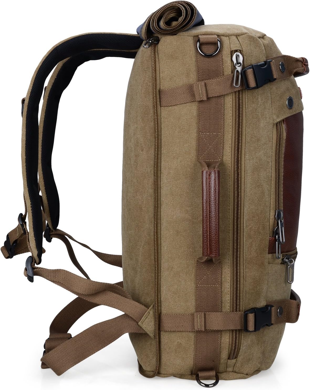 WITZMAN Travel Backpack for Men Women Carry on Luggage Backpack Canvas Rucksack Duffel bag with Shoe Compartment(A2021 Light Green) - Image 5