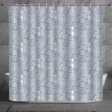 Polyester Shower Curtain 2 0 Nautical Decor Nautical Collection
