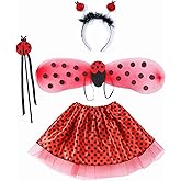 Seawhisper Princess Girls Dress Up Trunk Clothes for Kids Toddler Pretend Play Ladybug Bee Butterfly Costume Accessories