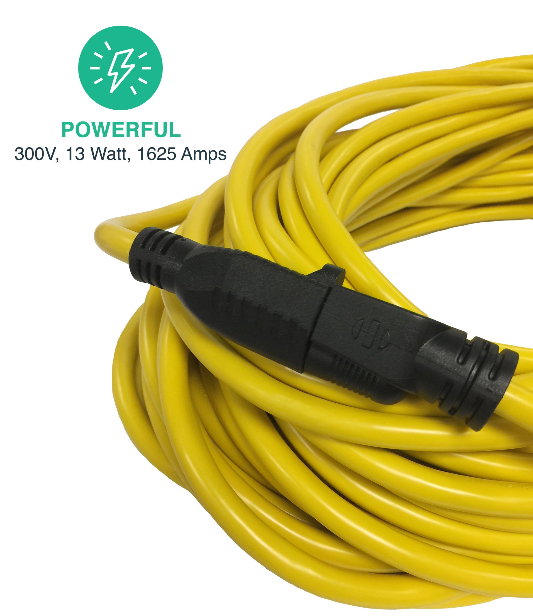 Durable 100 ft. Extension Cord 12/3 300V SJT; Heavy Duty Flexible for