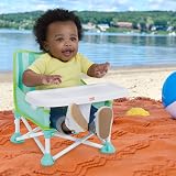 Bright Starts Pop N Sit Cabana Portable Booster Chair Teal 6m-3y UPF Canopy view 7