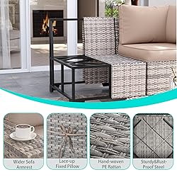 Muphyers 6-Piece Outdoor Patio Furniture Set Wicker