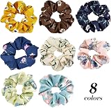 Zhenle 8 Pcs Chiffon Flower Hair Scrunchies for Girls Women Ponytail Holder view 6