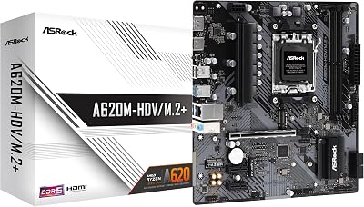 ASRock A620M-HDV/M.2+ AMD A620 AM5 micro ATX Motherboard