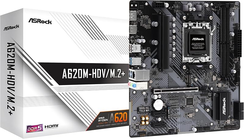 ASRock A620M-HDV/M.2+ AMD A620 AM5 micro ATX Motherboard