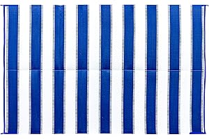 Camco 42871 Awning Leisure Mat-Blue Stripe 6' X 9'