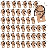 Leinuosen 48 Pcs Good Lucky Horseshoe with Thank You Kraft Tags and Rope, Western Rustic Horseshoe Charms, Metal Horse Gifts for Vintage Wedding Birthday Cowboy Cowgirl Party Favors
