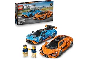 LEGO Speed Champions Lamborghini Revuelto & Huracán STO Car Toys - Building Toy for Pretend Play for Boys & Girls, Ages 10+ - Model Car Kit Display - Gift Idea for Kids - 77238