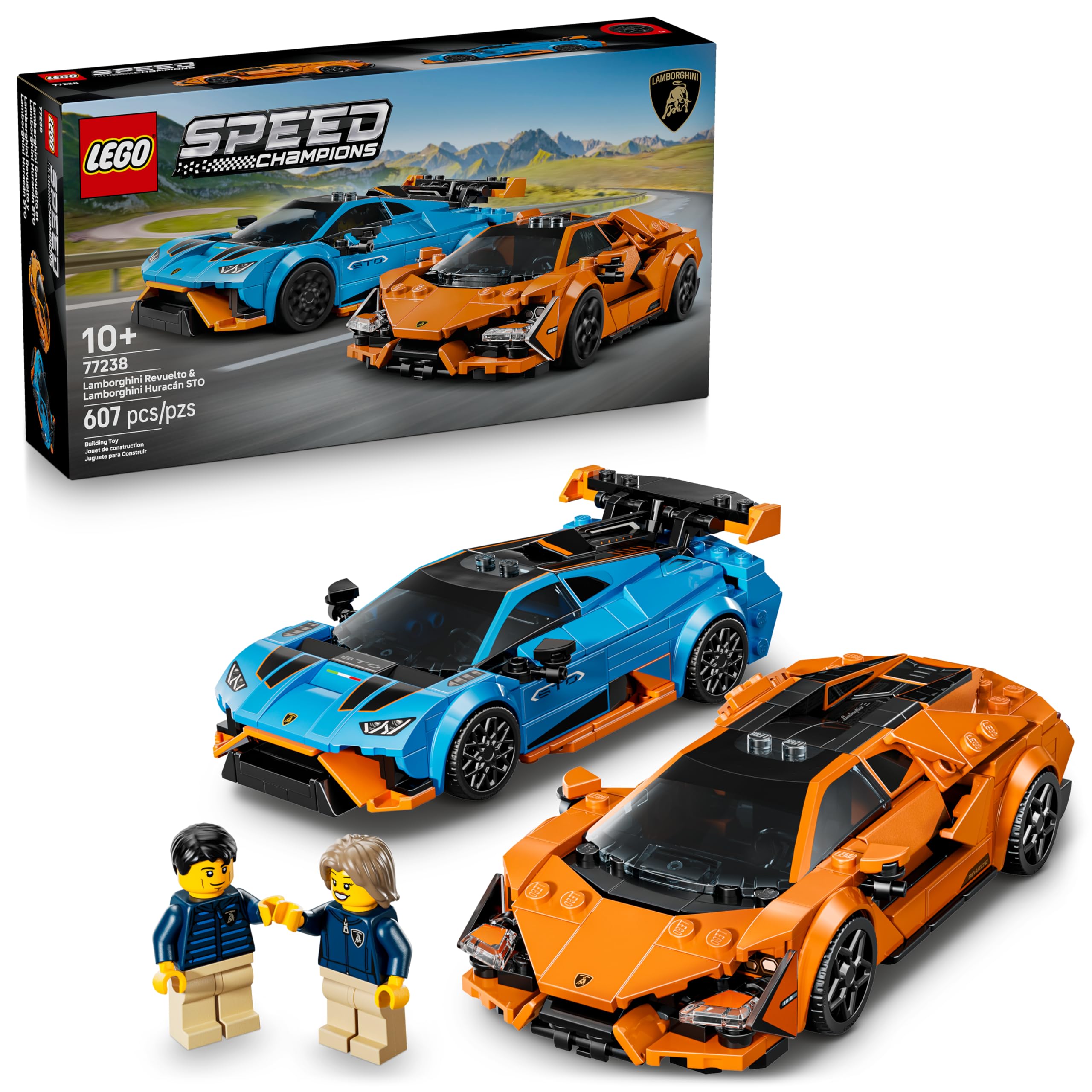 Photo 1 of LEGO Speed Champions Lamborghini Revuelto & Huracán STO Car Toys - Building Toy for Pretend Play for Boys & Girls, Ages 10+ - Model Car Kit Display - Gift Idea for Kids - 77238