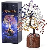 QINJIEJIE 7 Chakra Tree Crystal Tree Tree of Life Decor Birthday Gifts for Women Crystals and Healing Stones Home Office Decor Spiritual Gifts for Women Mom Sister New House Warming Gift Unique