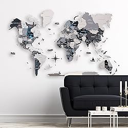 3D Wood World Map – 3D Wall Decor with Wood Map