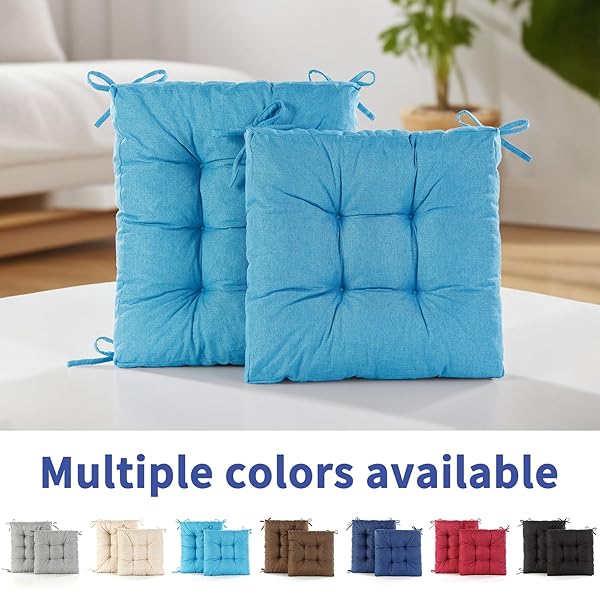 LYLNBYWK ROCKING CHAIR CUSHION, THICKENED TUFTED SEAT AND BACK CUSHION WITH TIES, SUITABLE FOR INDOOR/OUTDOOR ROCKER, PACK OF 2, LIGHT BLUE