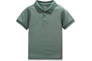 CUNYI Boys' Cotton Pique Polo Shirts Uniform Short Sleeve Tops